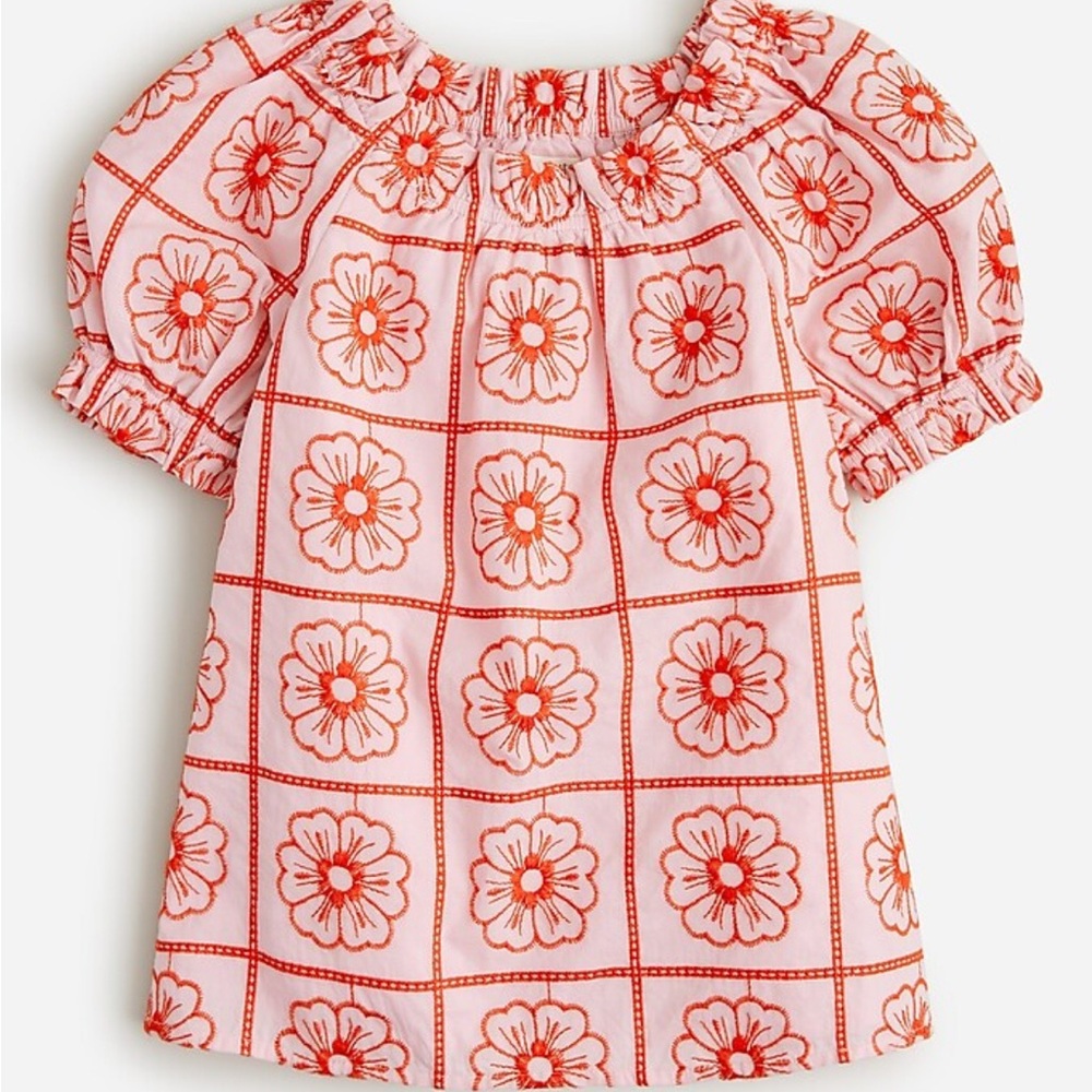 Crewcuts Pink and Red Floral Kids Blouse w/ matching skirt